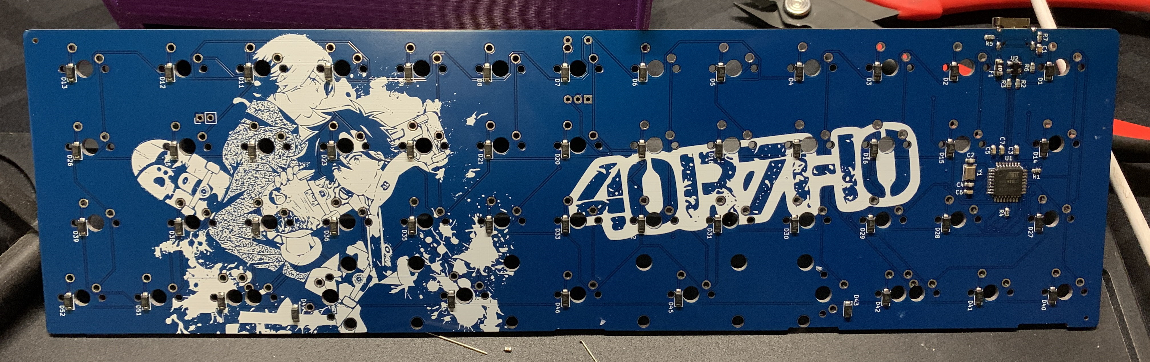 Back of a rev 1 40R7H0 PCB