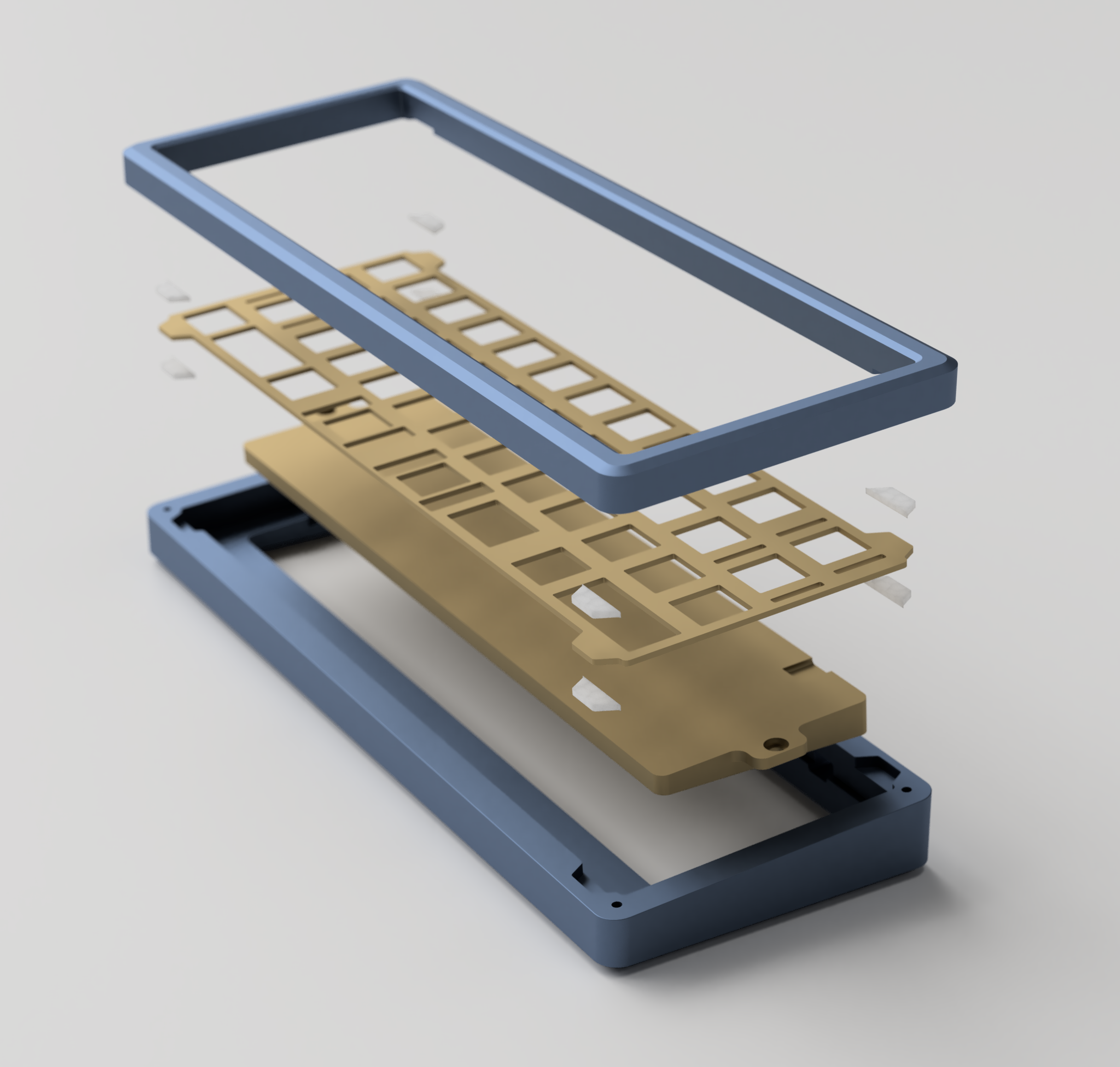 Exploded render of a Campsite with a full brass plate