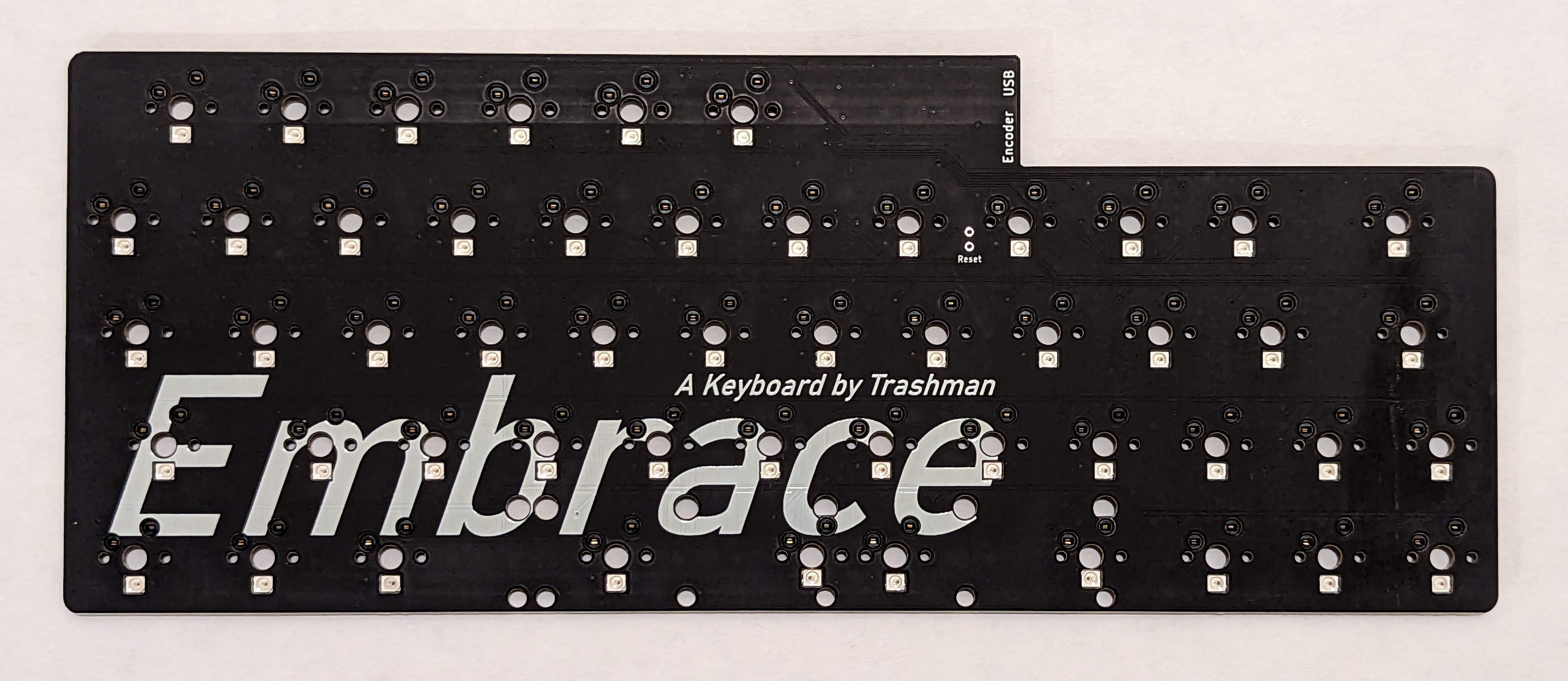 The front of a prototype Embrace PCB
