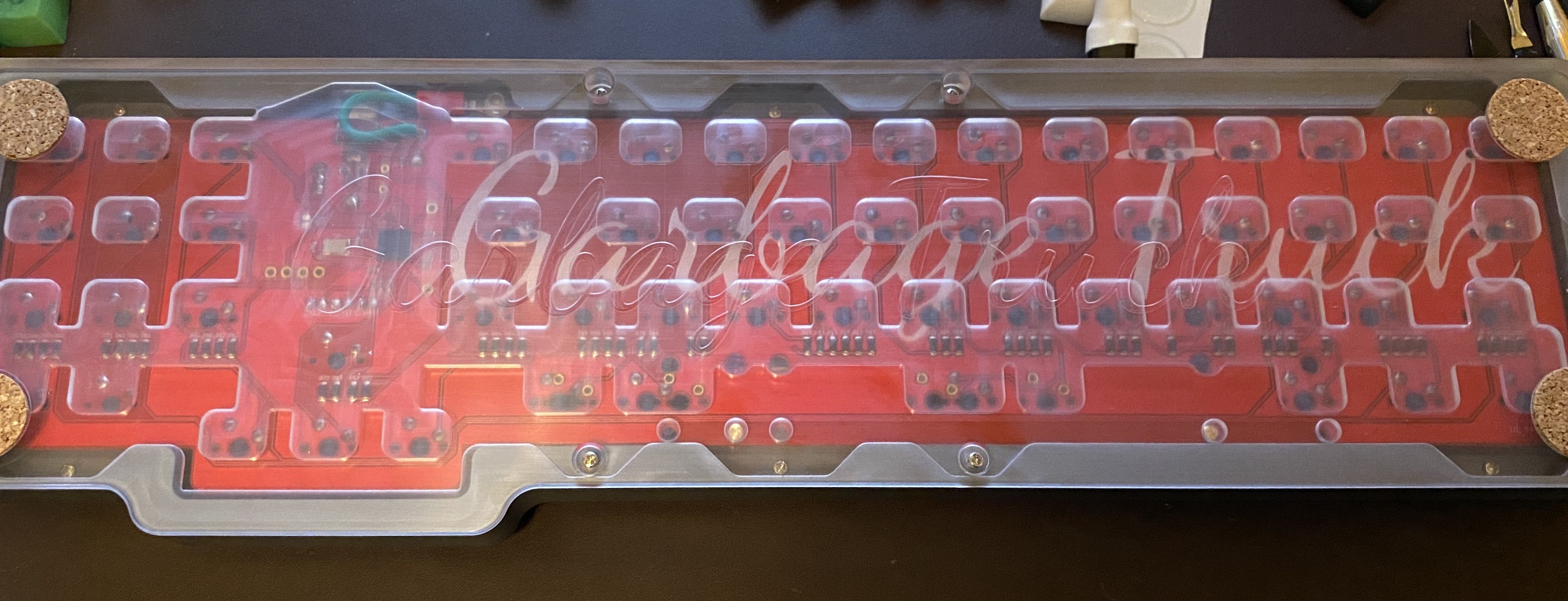 Details of the prototype milled acrylic case bottom