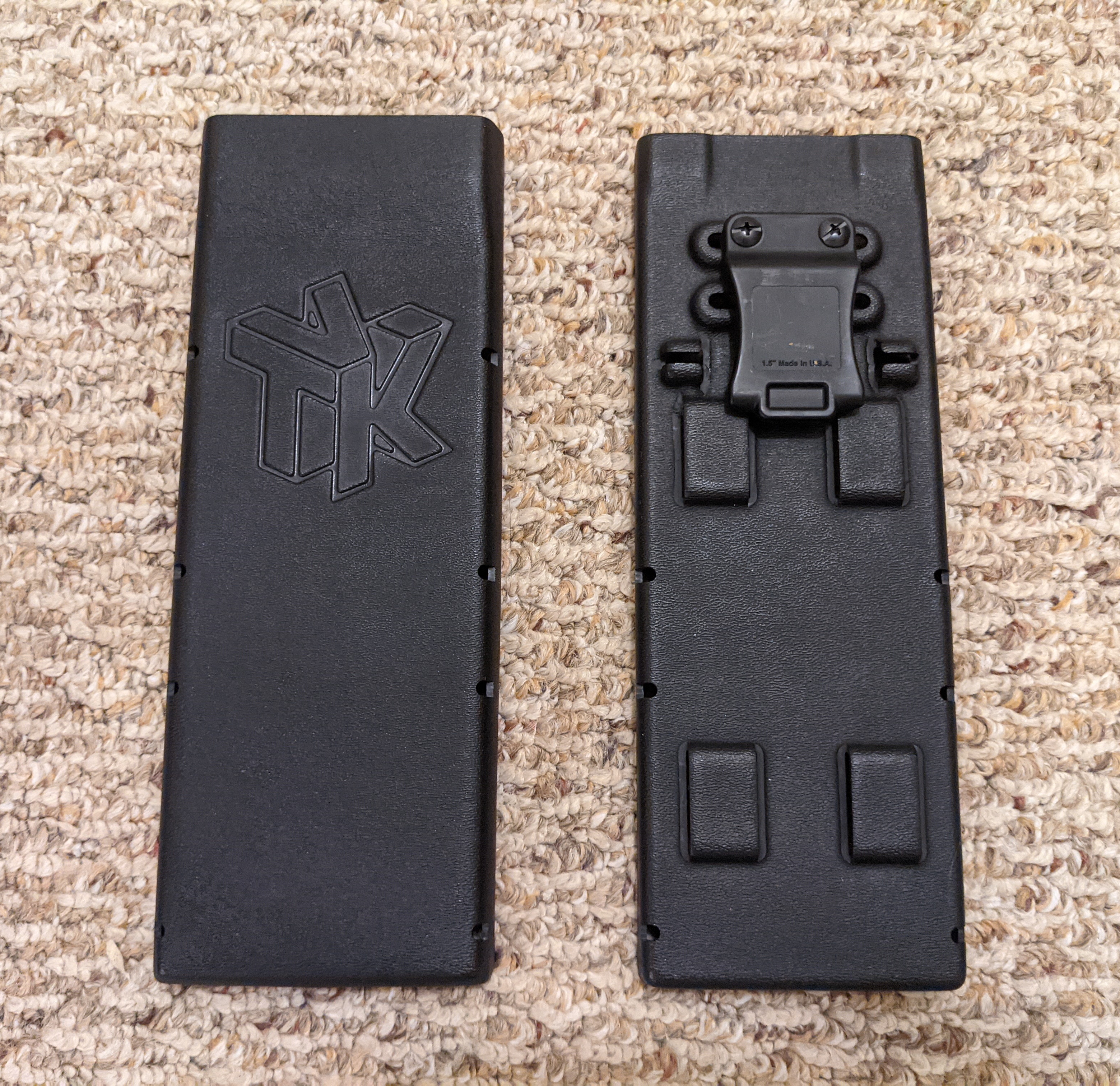 Front and back of a black Holster