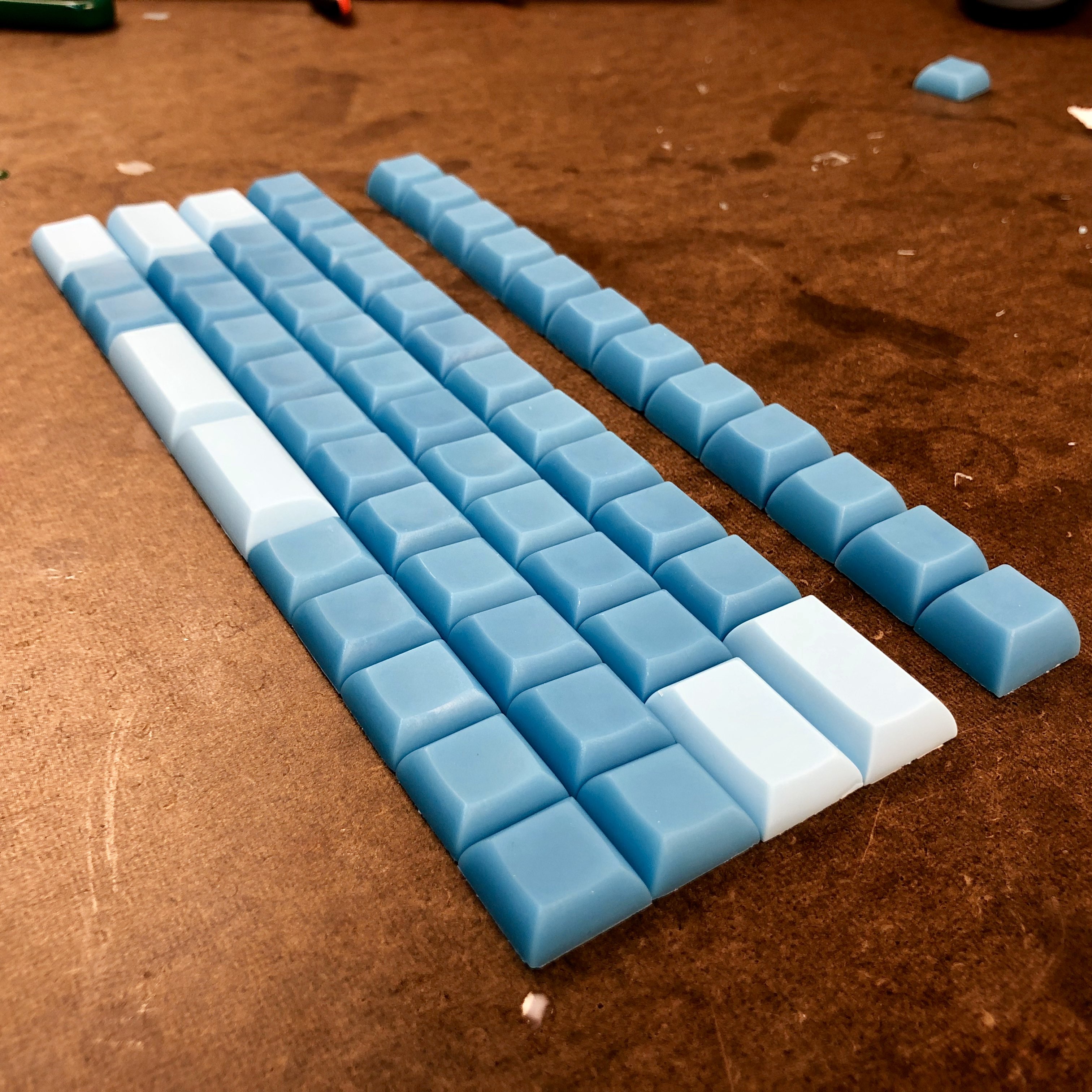 Blue resin HuB keycaps
