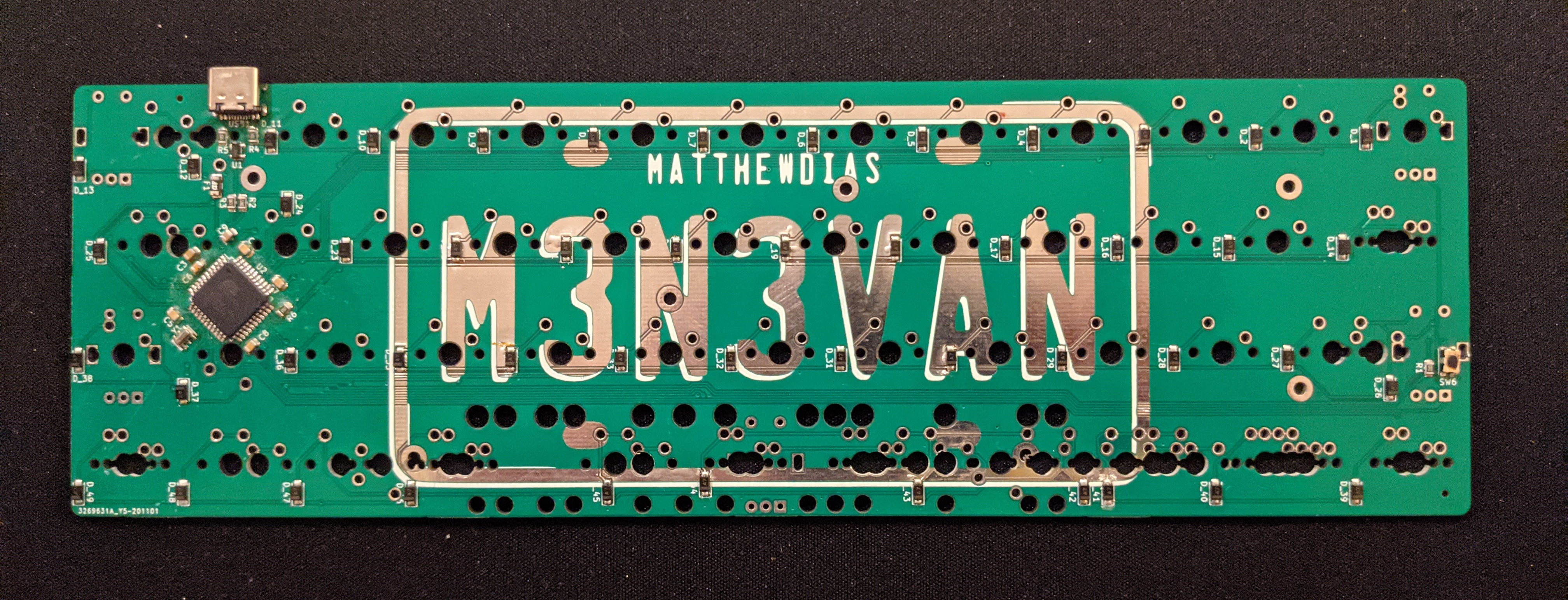 Back of the m3n3van rev1 PCB