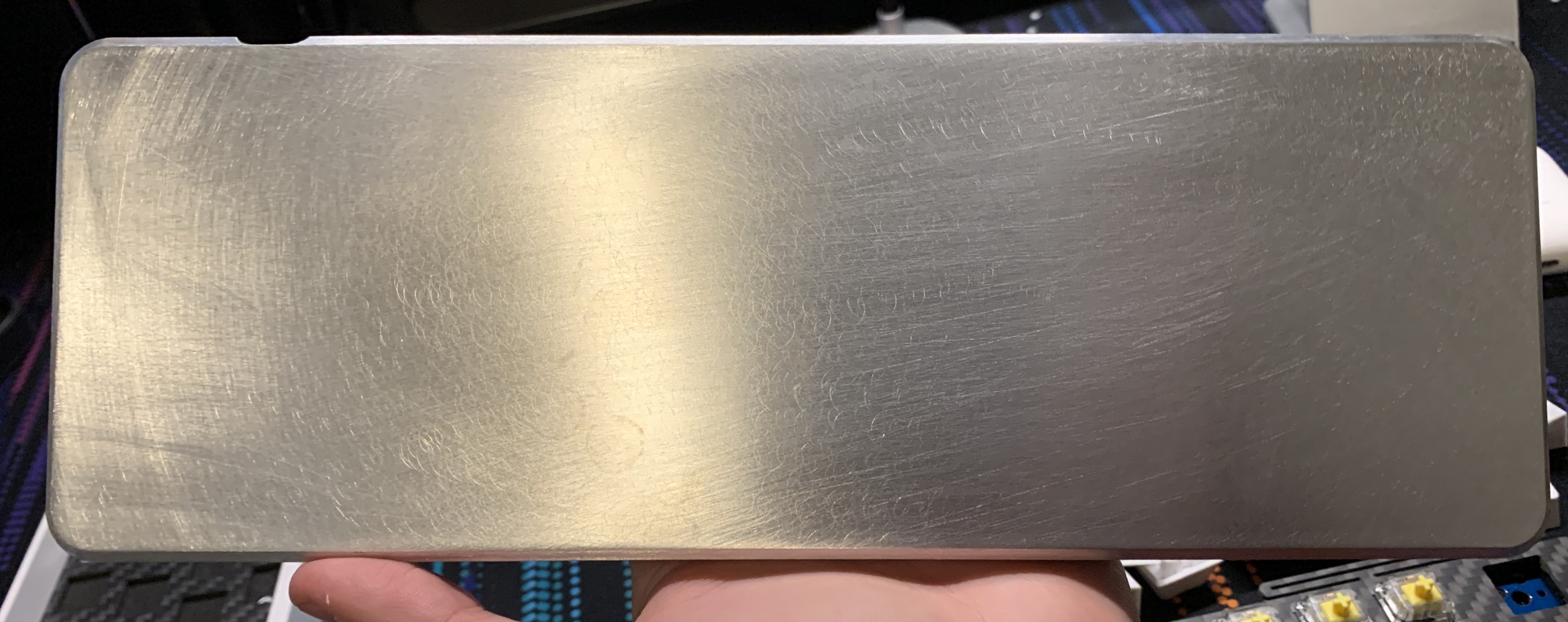 Flat bottom of a raw aluminum MFR prototype