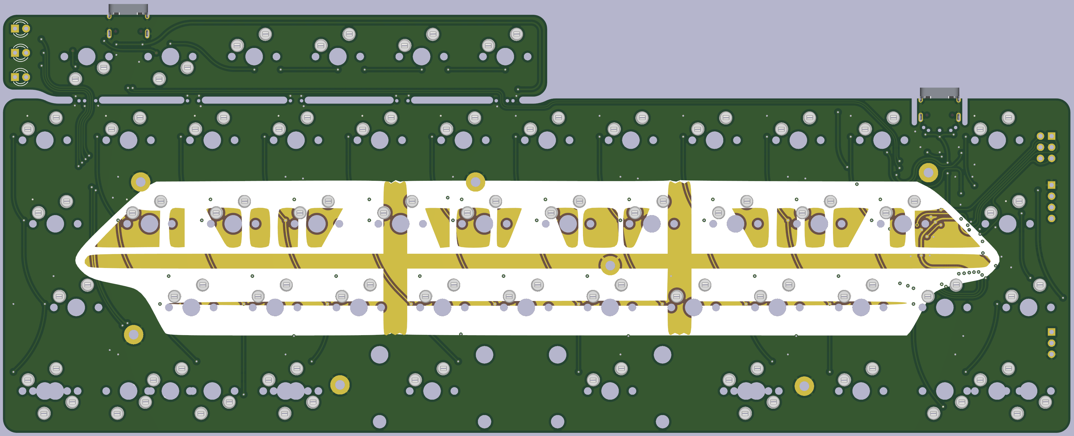 Render of the front of the Monorail Diesel PCB