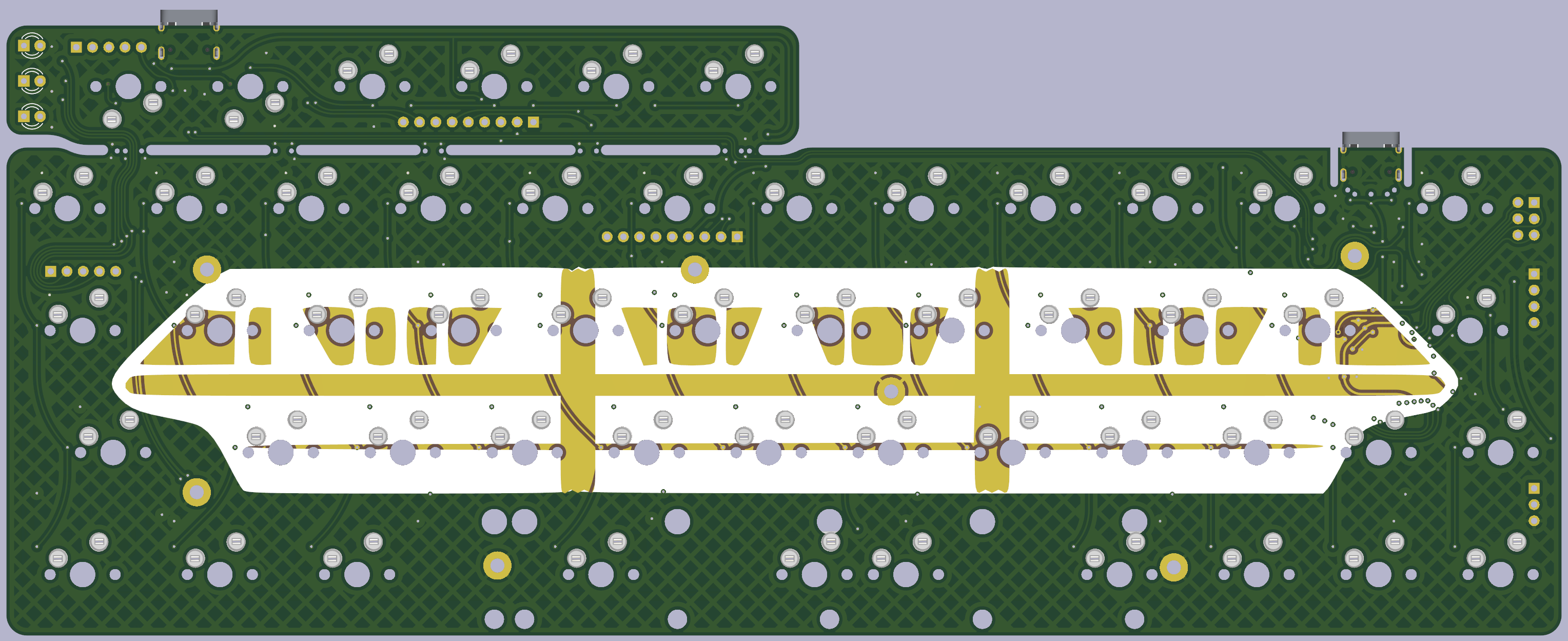 Render of the front of the Monorail Jet PCB