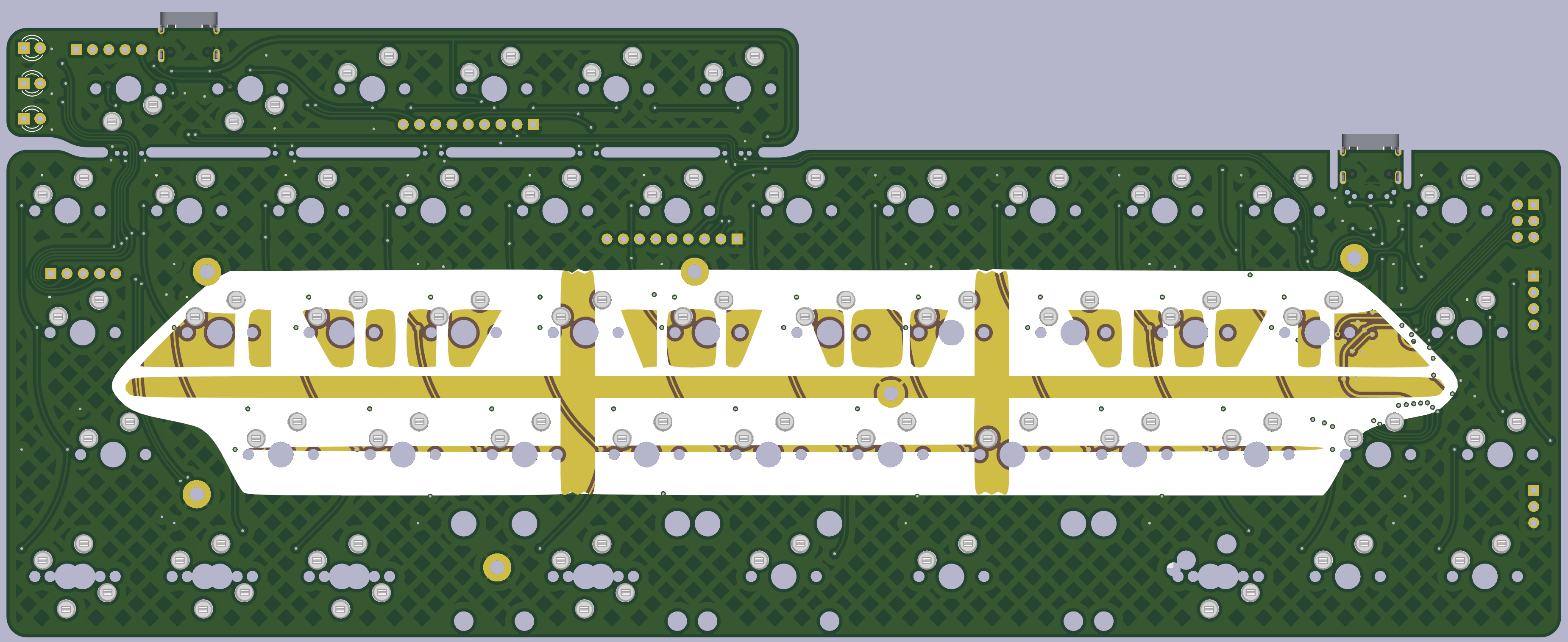 Render of the front of the Monorail Steam PCB